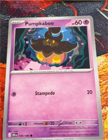 2016 Pokémon ME04: Chaos Rising #040 Pumpkaboo — front