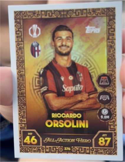 2025 Topps Match Attax #376 Riccardo Orsolini All Action Hero — front