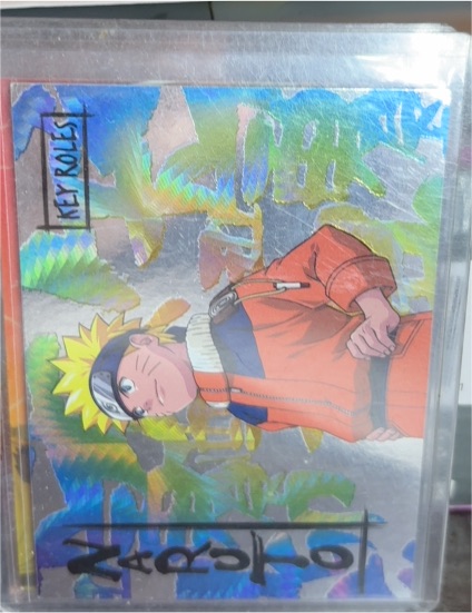 2002 Kayou Naruto Uzumaki NRSA01-SSR-011L3 Key Roles Holo Foil Card — front