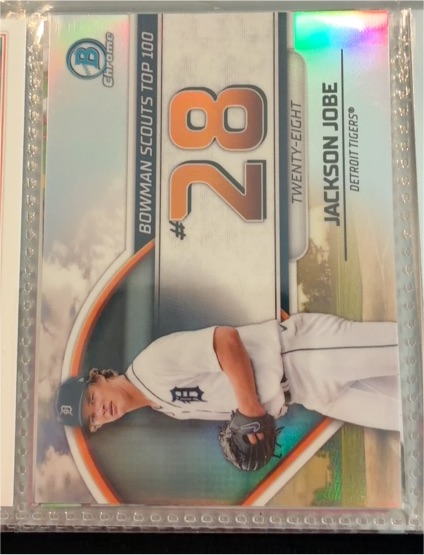 2023 Bowman Scouts Top 100 #BTP-28 Jackson Jobe — front