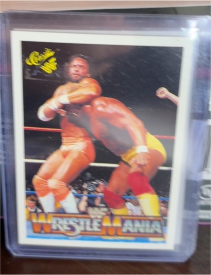 1990 Classic WWF Wrestlemania #100 Hulk Hogan "Macho Man" Randy Savage — front