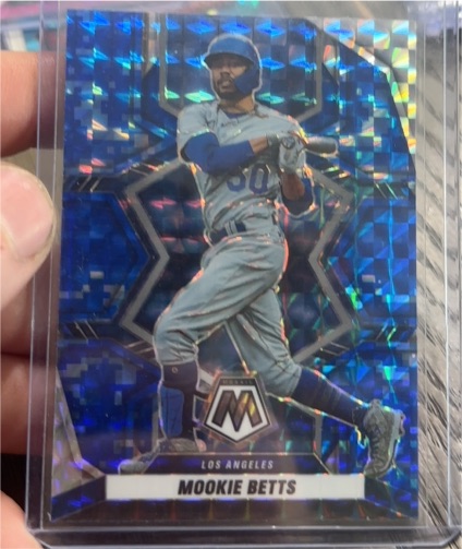 2022 Panini Mosaic #184 Mookie Betts Blue Camo Mosaic — front