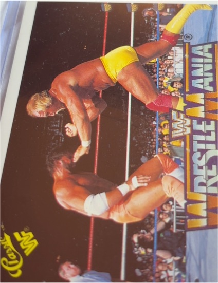 1990 TitanSports Classic WWF WrestleMania IV #38 Hulk Hogan and Andre the Giant — front