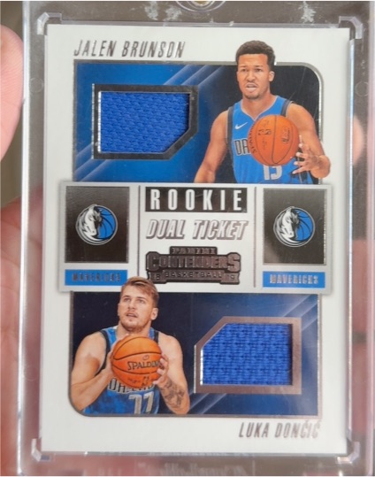 2018-19 Panini Contenders Rookie Dual Ticket #RD-LJ Jalen Brunson / Luka Doncic — front