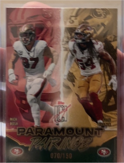 2025 Topps Signature Class Paramount Pairings #PP-15 Nick Bosa & Fred Warner — front