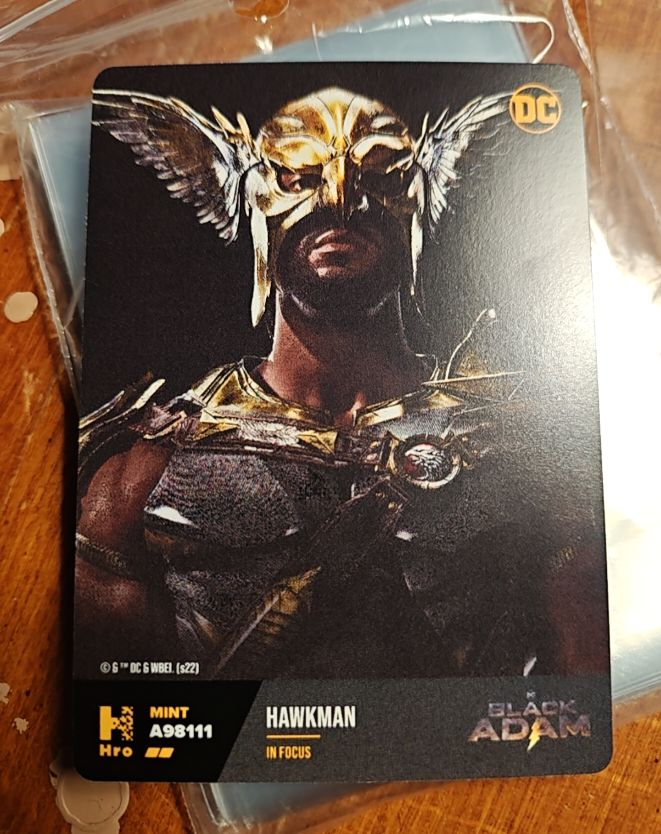 2022 DC Chapter 2 Physical Card Black Adam In Focus Hawkman — front