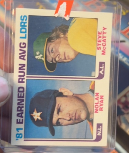 1982 Topps #167 1981 Earned Run Average Leaders Nolan Ryan & Steve McCatty — front