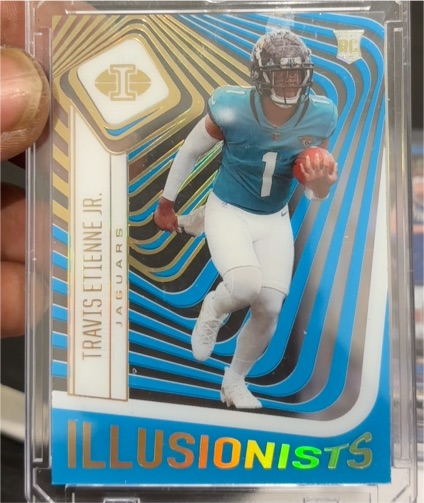 2021 Panini Illusions #ILL-19 Travis Etienne Jr. Illusionists Rookie Jaguars — front