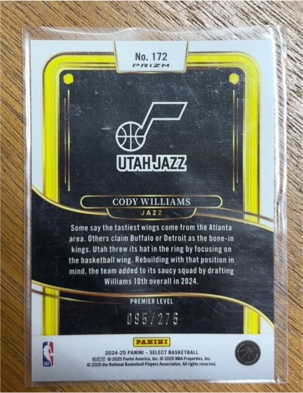 2024-25 Panini Select #172 Cody Williams — front