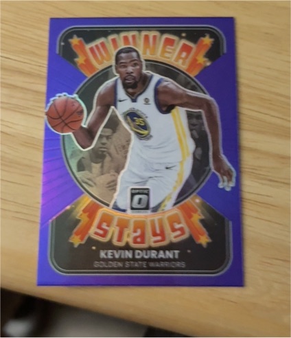 2021-22 Panini Donruss Optic #17 Kevin Durant Winner Stays Purple Prizm — front