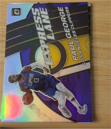 2021-22 Donruss Optic Express Lane Purple Prizm #21 Paul George — front
