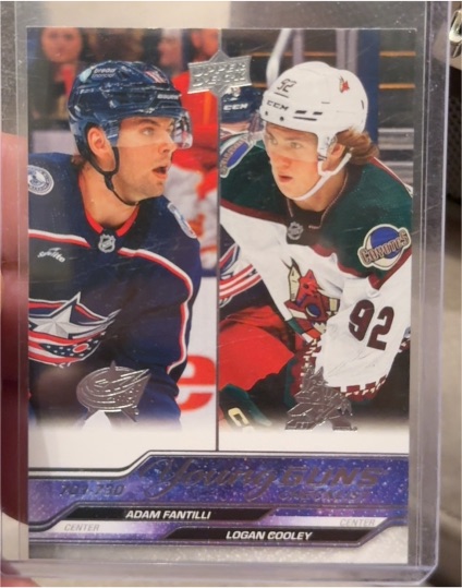 2023-24 Upper Deck Extended Series #730 Adam Fantilli / Logan Cooley Young Guns Checklist — front