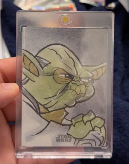 2025 Topps Chrome Star Wars Yoda Sketch Card — front