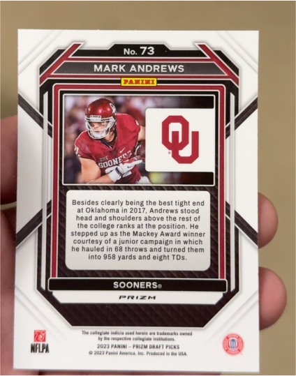 2023 Panini Prizm Draft Picks #73 Mark Andrews — front