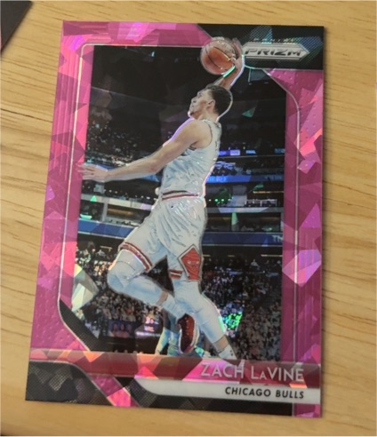 2018-19 Panini Prizm #100 Zach LaVine Pink Ice Prizm — front