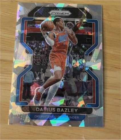 2021-22 Panini Prizm #237 Darius Bazley Cracked Ice Oklahoma City Thunder — front