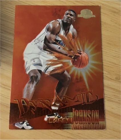 1995 Skybox Dynamic #D1 Larry Johnson — front