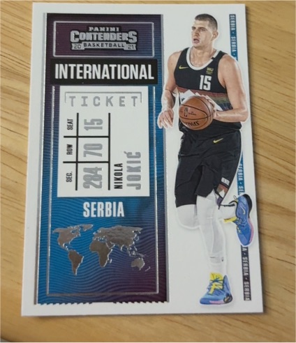 2020-21 Panini Contenders #27 Nikola Jokic International Ticket — front