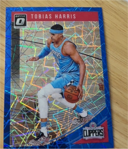 2018-19 Donruss Optic #34 Tobias Harris Blue Velocity — front