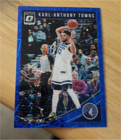 2020-21 Panini Donruss Optic #79 Karl-Anthony Towns Blue Velocity Prizm — front