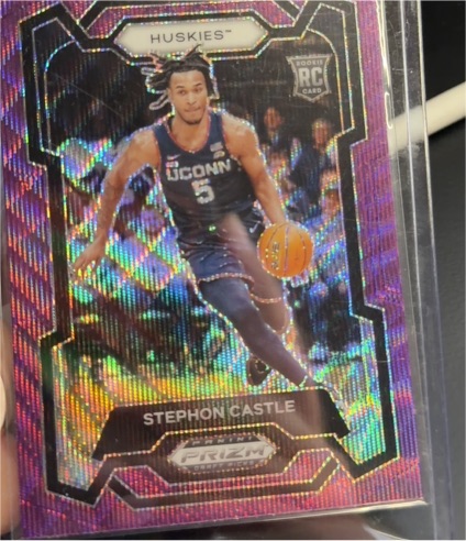 2024 Panini Prizm Draft Picks #17 Stephon Castle Purple Wave Prizm Rookie Card — front