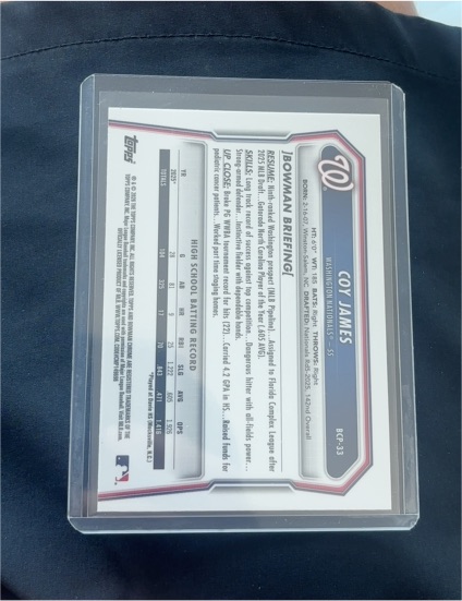 2023 Bowman Prospect #BCP-33 Coy James — front