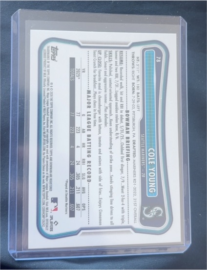 2023 Topps Bowman #78 Cole Young — front