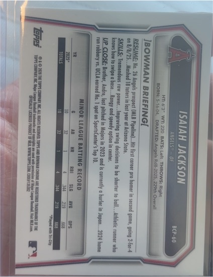 2026 Bowman Chrome Prospects #BCP-60 Isaiah Jackson — front