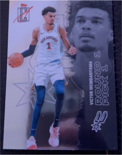 2026 Topps DC #1 Victor Wembanyama Round 1 Pick Rookie Card — front