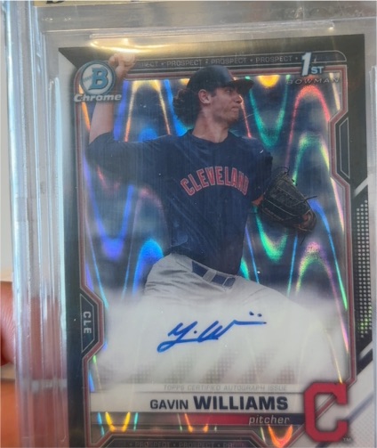 2021 Bowman Chrome Draft Pick Autographs #CDA-GW Gavin Williams — front