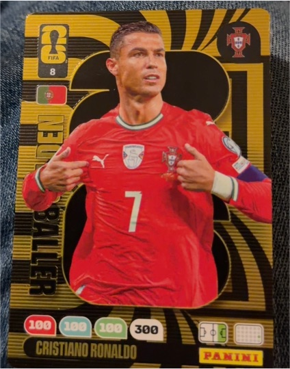 2026 Panini FIFA World Cup Adrenalyn XL #8 Cristiano Ronaldo Golden Baller — front
