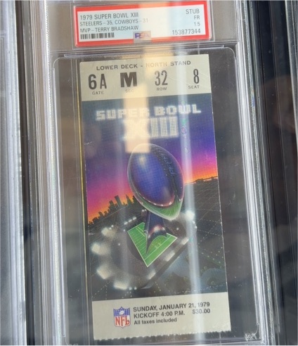 1979 Super Bowl XIII Ticket Stub Steelers Cowboys Terry Bradshaw MVP — front