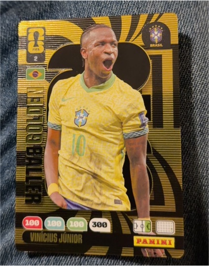 2026 Panini Adrenalyn XL FIFA World Cup #2 Vinicius Júnior Golden Baller — front