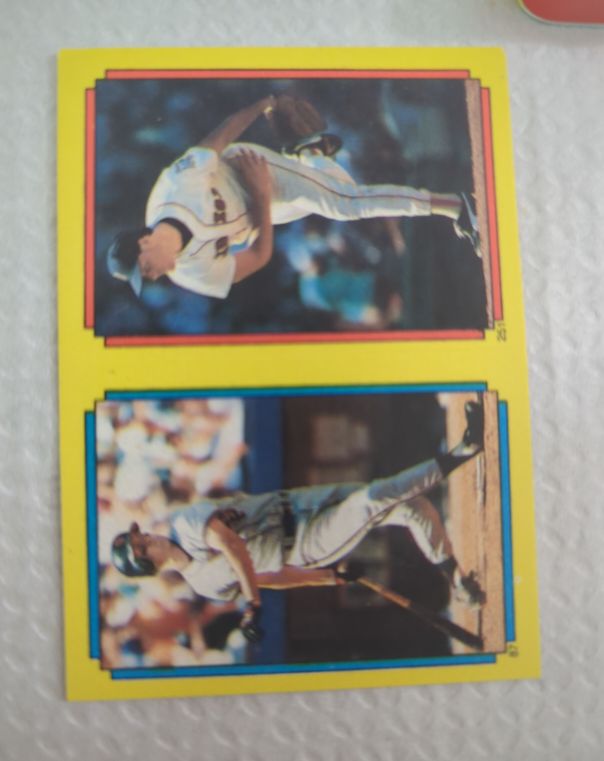 1988 Topps Stickers Will Clark / Roger Clemens / Neal Heaton — front