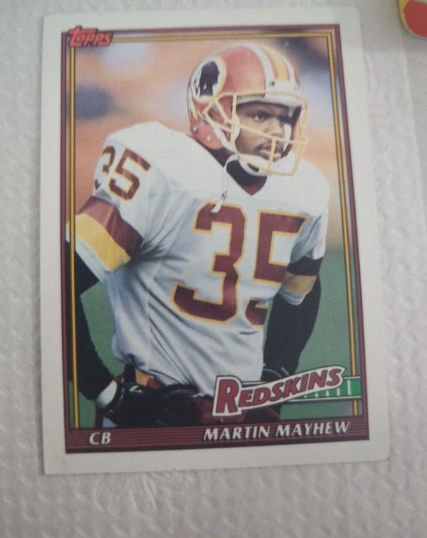 1991 Topps #195 Martin Mayhew Washington Redskins — front