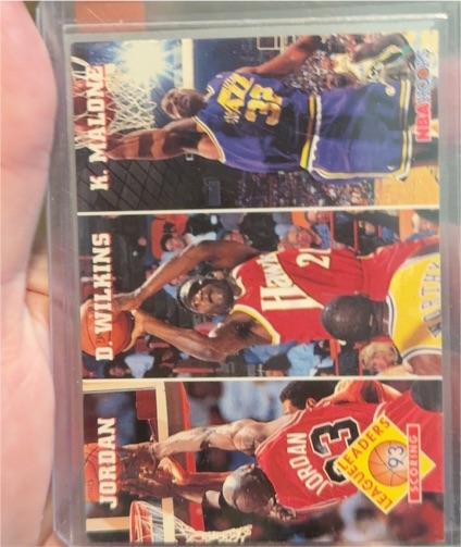1993-94 NBA Hoops #283 Michael Jordan Karl Malone Dominique Wilkins — front