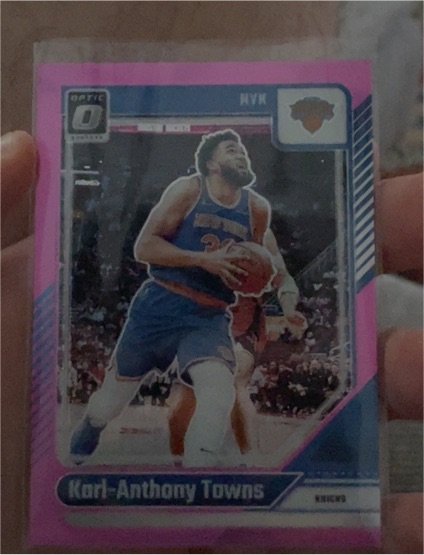 2024-25 Panini Donruss Optic #158 Karl-Anthony Towns Pink Hyper Prizm — front