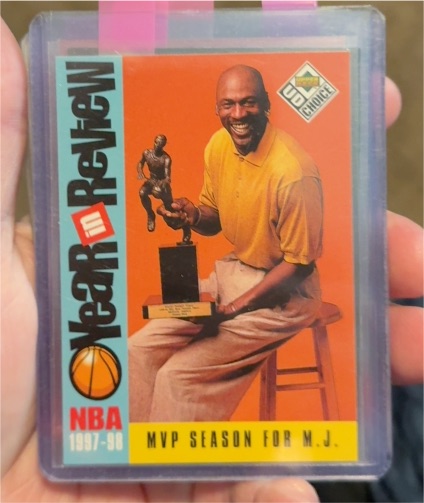 1997-98 Upper Deck UD Choice #196 Michael Jordan Year in Review — front