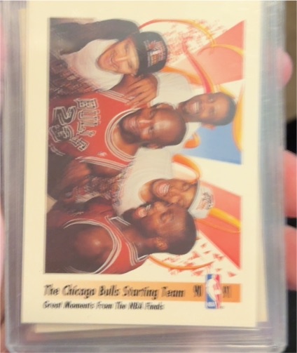 1991-92 Skybox #337 Chicago Bulls Starting Team Michael Jordan/Pippen/Grant/Paxson/Cartwright — front