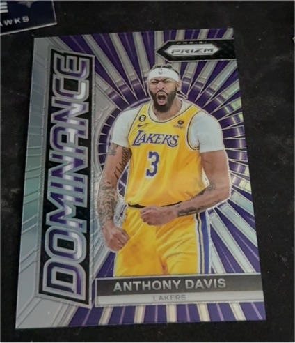 2023-24 Panini Prizm #25 Anthony Davis Dominance Los Angeles Lakers — front