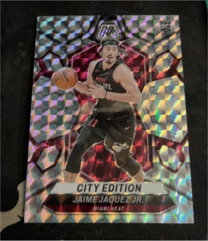 2023-24 Panini Mosaic #280 Jaime Jaquez Jr. City Edition Silver Mosaic Prizm — front