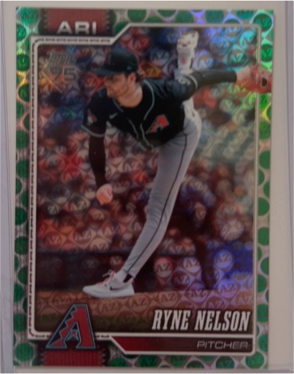 2026 Topps Series 1 #114 Ryne Nelson Green Diamanté Foil — front