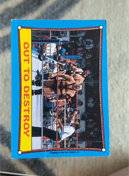 1987 Topps WWF #40 Out to Destroy Demolition Ax & Smash — front