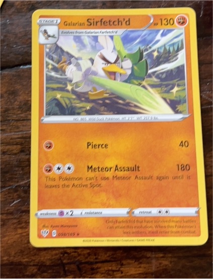 2020 Pokémon Darkness Ablaze #098 Galarian Sirfetch'd — front