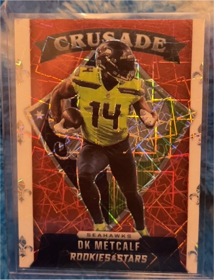2021 Panini Rookies & Stars #CR-9 DK Metcalf Crusade Red Plaid Prizm Seahawks — front