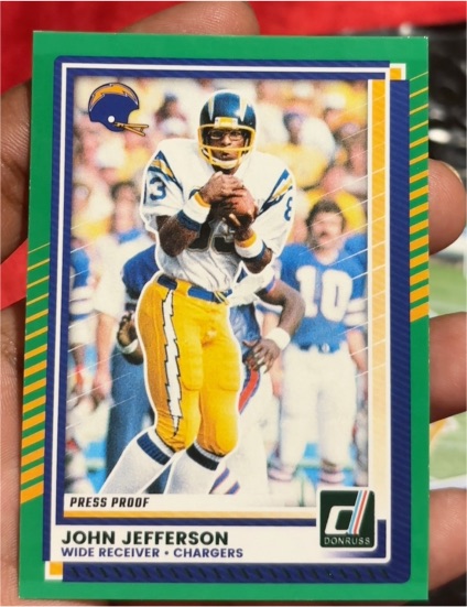 2025 Donruss #218 John Jefferson Press Proof Green — front