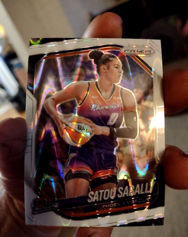 2025 Panini Prizm WNBA #4 Satou Sabally White Seismic Prizm — front
