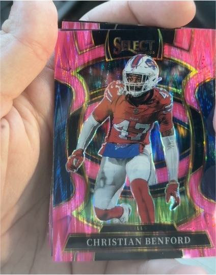 2025 Panini Select Concourse #84 Christian Benford Pink Shock Prizm — front