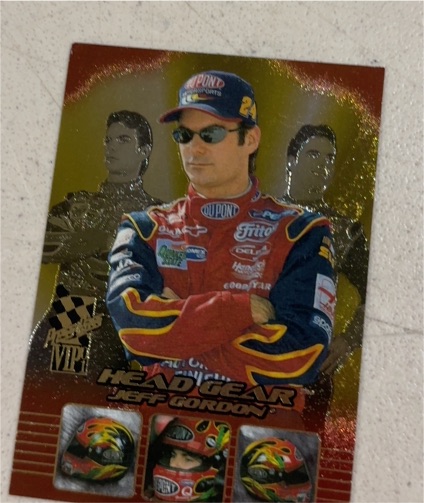2001 Press Pass VIP #HG1 Jeff Gordon Head Gear — front