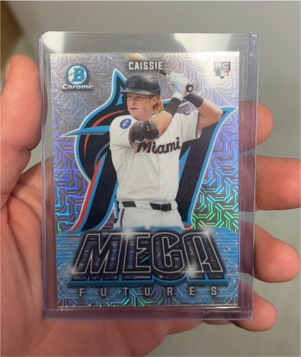 2026 Bowman Chrome #MF-4 Owen Caissie Mega Futures Mojo Refractor — front
